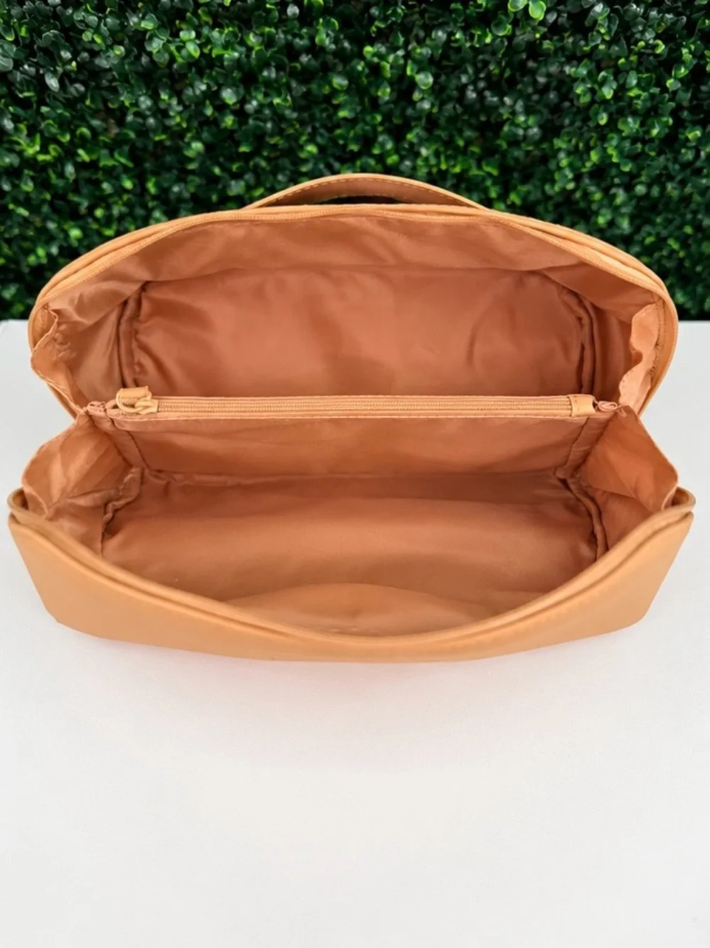 KAYALI Freedom Pouch Cosmetic Makeup Travel Bag Nude Beige